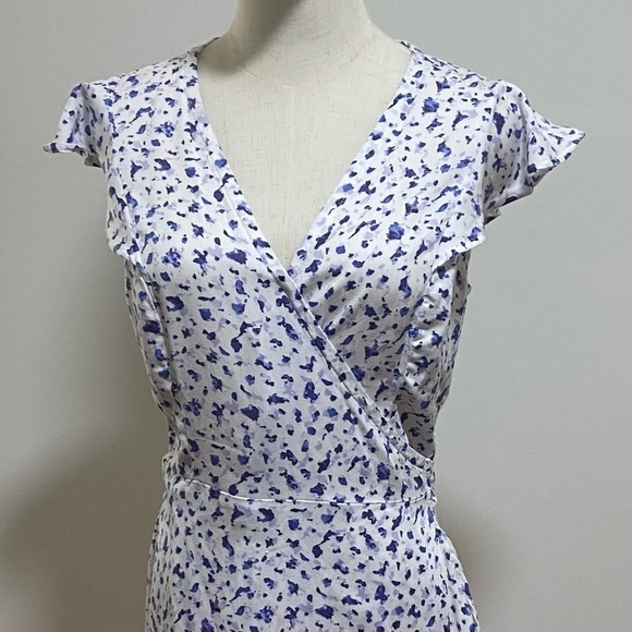 Caralyn MIRAND DROP FLORAL PRINT WITH RUFFLE WRAP MIDI DRESS TIE WAIST EUC SZ M - Picture 3 of 11